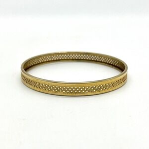 Gold Tone Bangle‎ Bracelet Openwork Design Fashion Jewelry Accessory